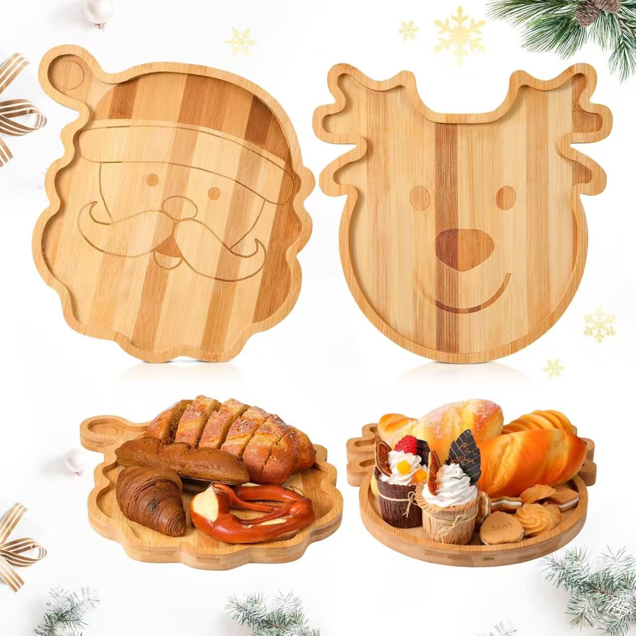 Premium Wooden Snack Tray
