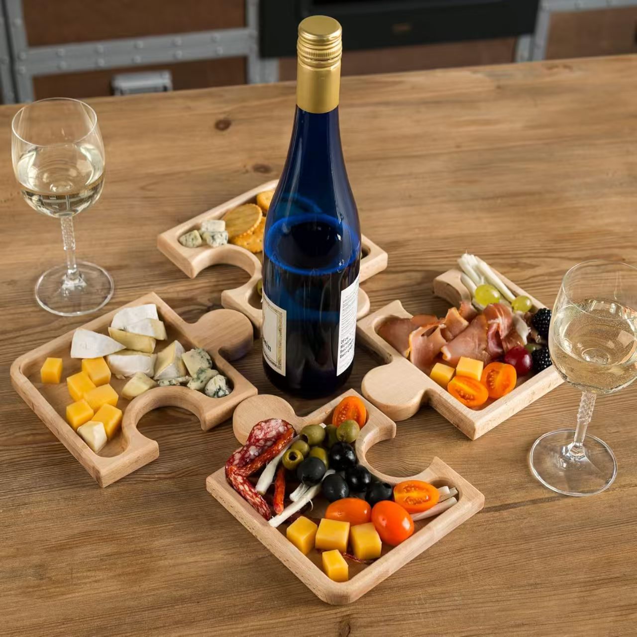 Premium Wooden Snack Tray