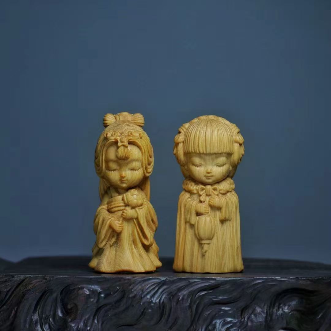 Handcrafted Wooden Portrait Sculptures